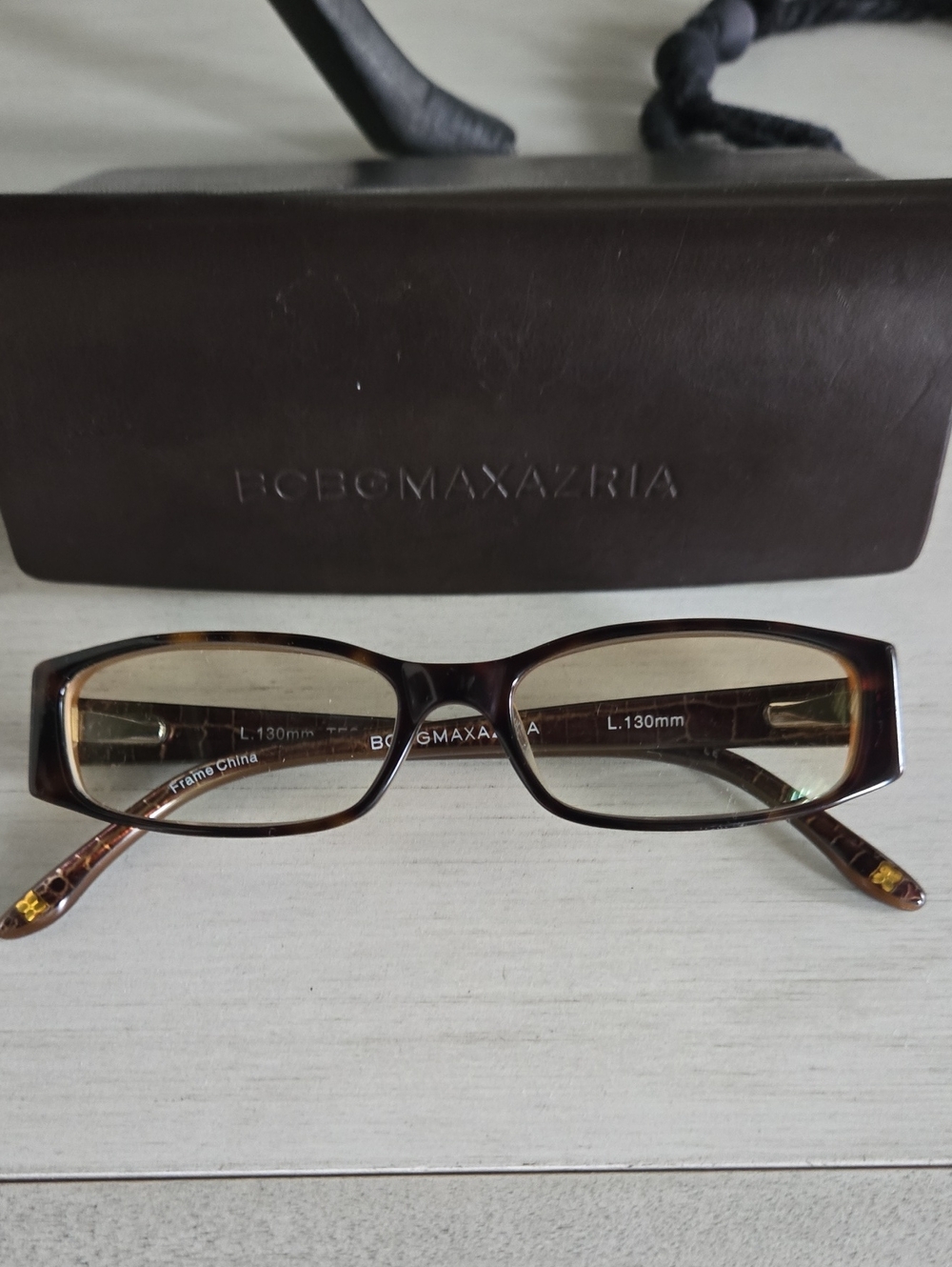 BCBGMaxAzria Brown Tortoiseshell Rectangular Women's Glasses